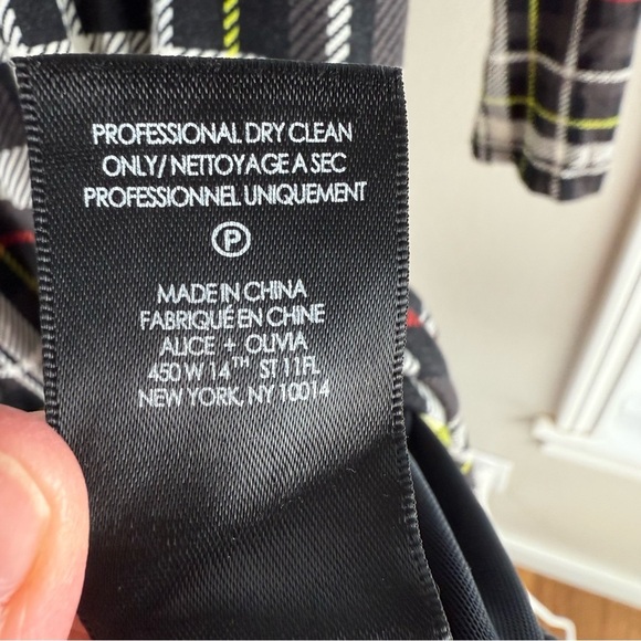 Alice + Olivia Delora Turtleneck Mini Dress in Freedom Plaid Black New Size 10 - Picture 13 of 15